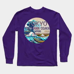 JAPAN LARGEST CITIES WITH GREAT WAVE Long Sleeve T-Shirt